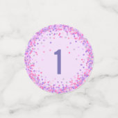 Roze en Paarse Gekleurde Confetti decor Verjaardag (Kleine voorkant)