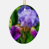 Roze en paarse gele irisbloem keramisch ornament (Rechts)