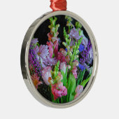 Roze en Paarse gemengde bloemen Metalen Ornament (Rechts)