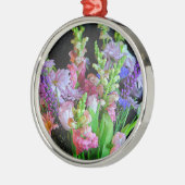 Roze en Paarse gemengde bloemen Metalen Ornament (Links)