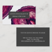 roze en Paarse geodesteen Visitekaartje (Voorkant / Achterkant)