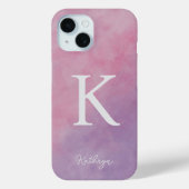 Roze en Paarse gepersonaliseerde monogram Case-Mate iPhone Case (Achterkant)