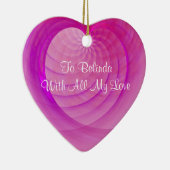 Roze en Paarse geRibbed Heart Keepomwille Keramisch Ornament (Rechts)