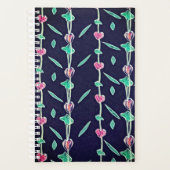 Roze en Paarse gestreepte bloemen Planner (Voorkant)