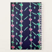 Roze en Paarse gestreepte bloemen Planner (Achterkant)