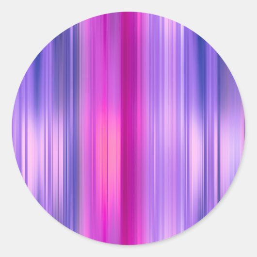 Roze en Paarse gestripte biet Mitzvah Ronde Sticker (Voorkant)