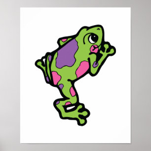 roze en paarse gevlekte boomkikker poster