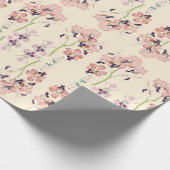 Roze en paarse gevlekte orchidee bloemenillustrati cadeaupapier (Hoek)