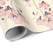 Roze en paarse gevlekte orchidee bloemenillustrati cadeaupapier (Rol Hoek)