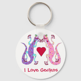 Roze en Paarse Girly Geckos Sleutelhanger