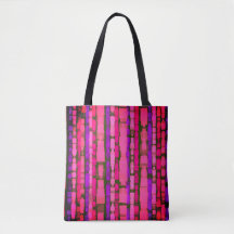 Roze en Paarse Glitch Canvas tas