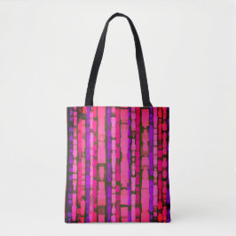 Roze en Paarse Glitch Canvas tas