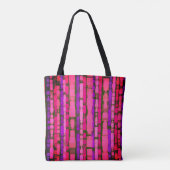 Roze en Paarse Glitch Canvas tas (Achterkant)