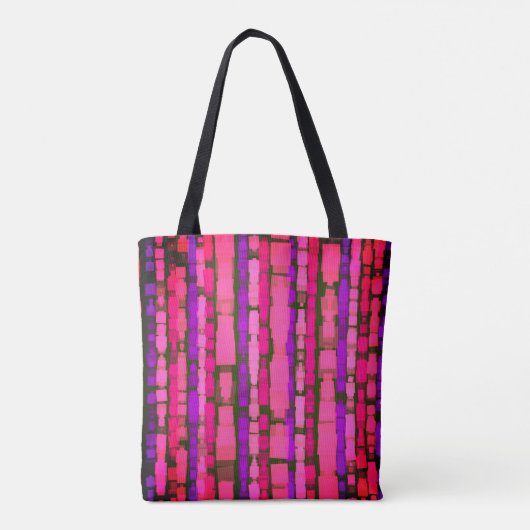 Roze en Paarse Glitch Canvas tas (Achterkant)