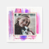 Roze en Paarse glitter Sparkle Afstuderen Servet (Voorkant)