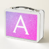 Roze en Paarse Glitter & Sparkle Monogram (Achterkant)