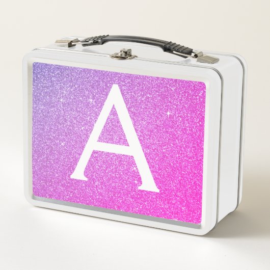 Roze en Paarse Glitter & Sparkle Monogram (Voorkant)
