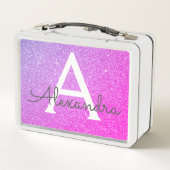 Roze en Paarse Glitter & Sparkle Monogram (Achterkant)