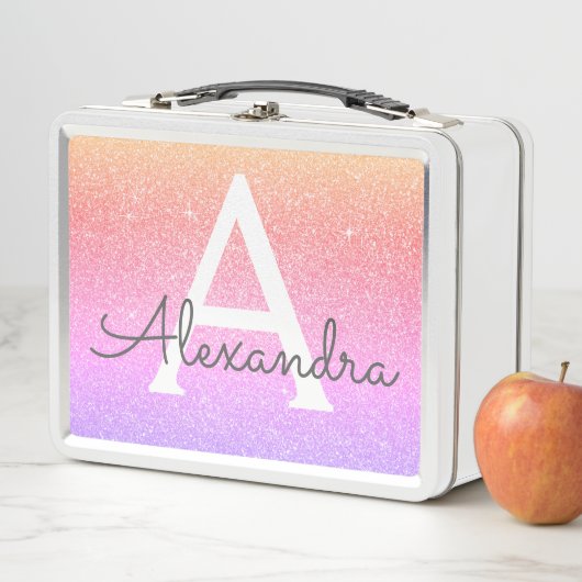 Roze en Paarse Glitter & Sparkle Monogram (In situ)