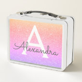 Roze en Paarse Glitter & Sparkle Monogram (Achterkant)