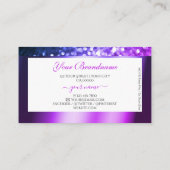 Roze en Paarse Glitter Wit Logo Professional Visitekaartje (Achterkant)