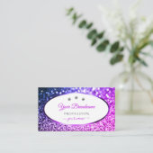 Roze en Paarse Glitter Witte Sieraden Professionee Visitekaartje (Staand voorkant)