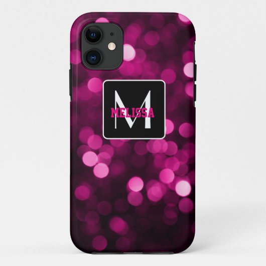 Roze en paarse glitterlichten Case-Mate iPhone case (Achterkant)
