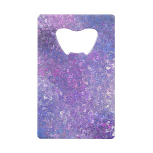 Roze en paarse glitters Bling Creditkaart Flessenopener