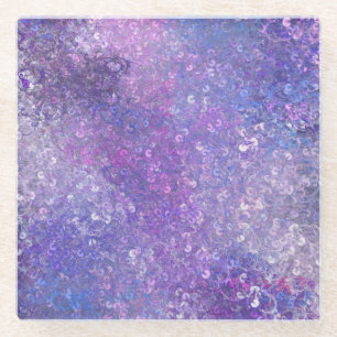 Roze en paarse glitters Bling Glazen Onderzetter