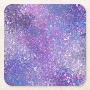 Roze en paarse glitters Bling Kartonnen Onderzetters