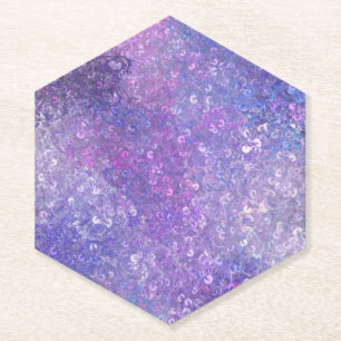Roze en paarse glitters Bling Kartonnen Onderzetters
