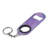 Roze en paarse glitters Bling Mini Flessenopener (Voorkant Gekanteld)