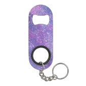 Roze en paarse glitters Bling Mini Flessenopener (Achterkant)