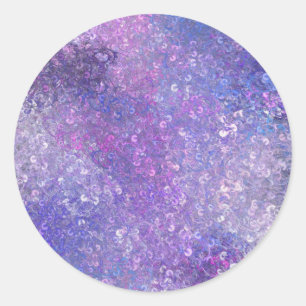 Roze en paarse glitters Bling  Ronde Sticker
