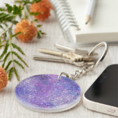 Roze en paarse glitters Bling  Sleutelhanger (Voorkant Rechts)