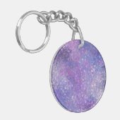 Roze en paarse glitters Bling  Sleutelhanger (Voorkant Links)