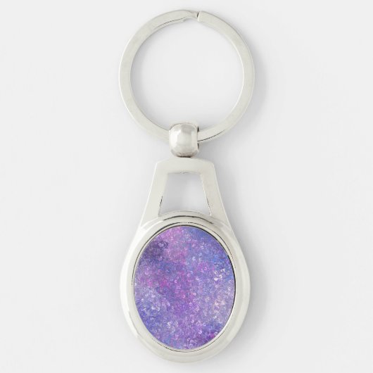 Roze en paarse glitters Bling Sleutelhanger (Voorkant)
