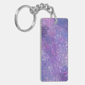 Roze en paarse glitters Bling Sleutelhanger (Voorkant Links)