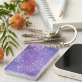 Roze en paarse glitters Bling Sleutelhanger (Voorkant Rechts)