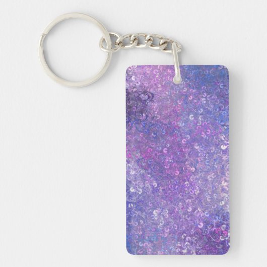 Roze en paarse glitters Bling Sleutelhanger (Voorkant)