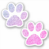 Roze en Paarse glitterschilderingen sticker (Voorkant)