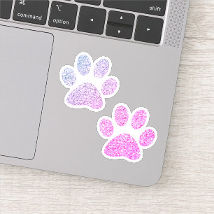 Roze en Paarse glitterschilderingen sticker