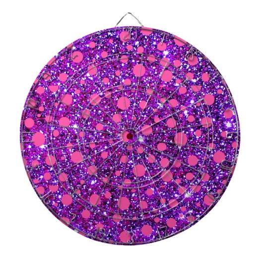 Roze en Paarse glittery Mode dartboard Dartbord (Voorkant)