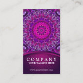 Roze en Paarse gloeiende mandala - donkerroze ontw Visitekaartje (Voorkant)