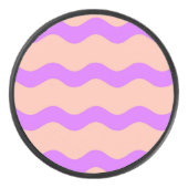 Roze en paarse golven hockey puck (Voorkant)