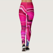 Roze en Paarse golven Leggings (Achterkant)