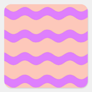 Roze en paarse golven vierkante sticker