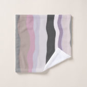 Roze en Paarse golvende strepen Bad Handdoek (Wasdoekje)