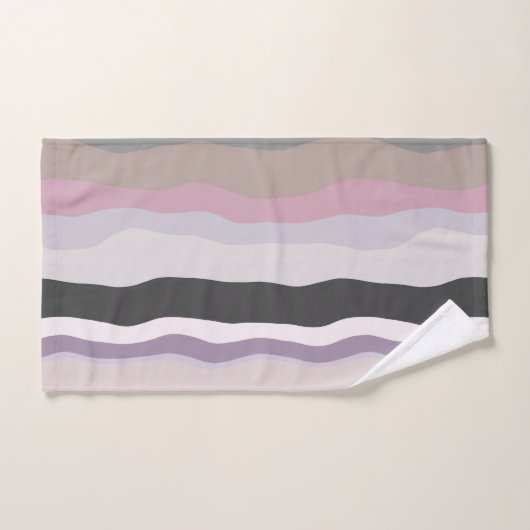 Roze en Paarse golvende strepen Bad Handdoek (Handdoek)