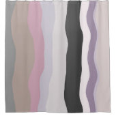 Roze en Paarse golvende strepen Douchegordijn (Voorkant)